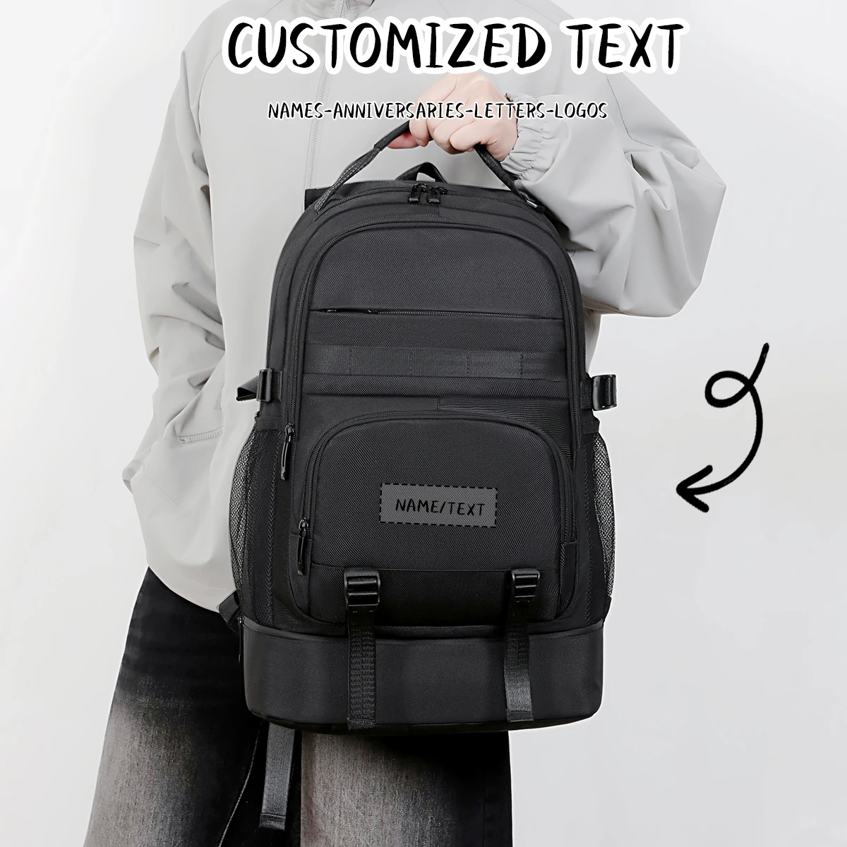 

Деловой рюкзак с индивидуальным логотипом для мужчин, многофункциональный рюкзак для ноутбука 17,3 дюйма, студенческая модная дорожная сумка для деловых поездок своими руками