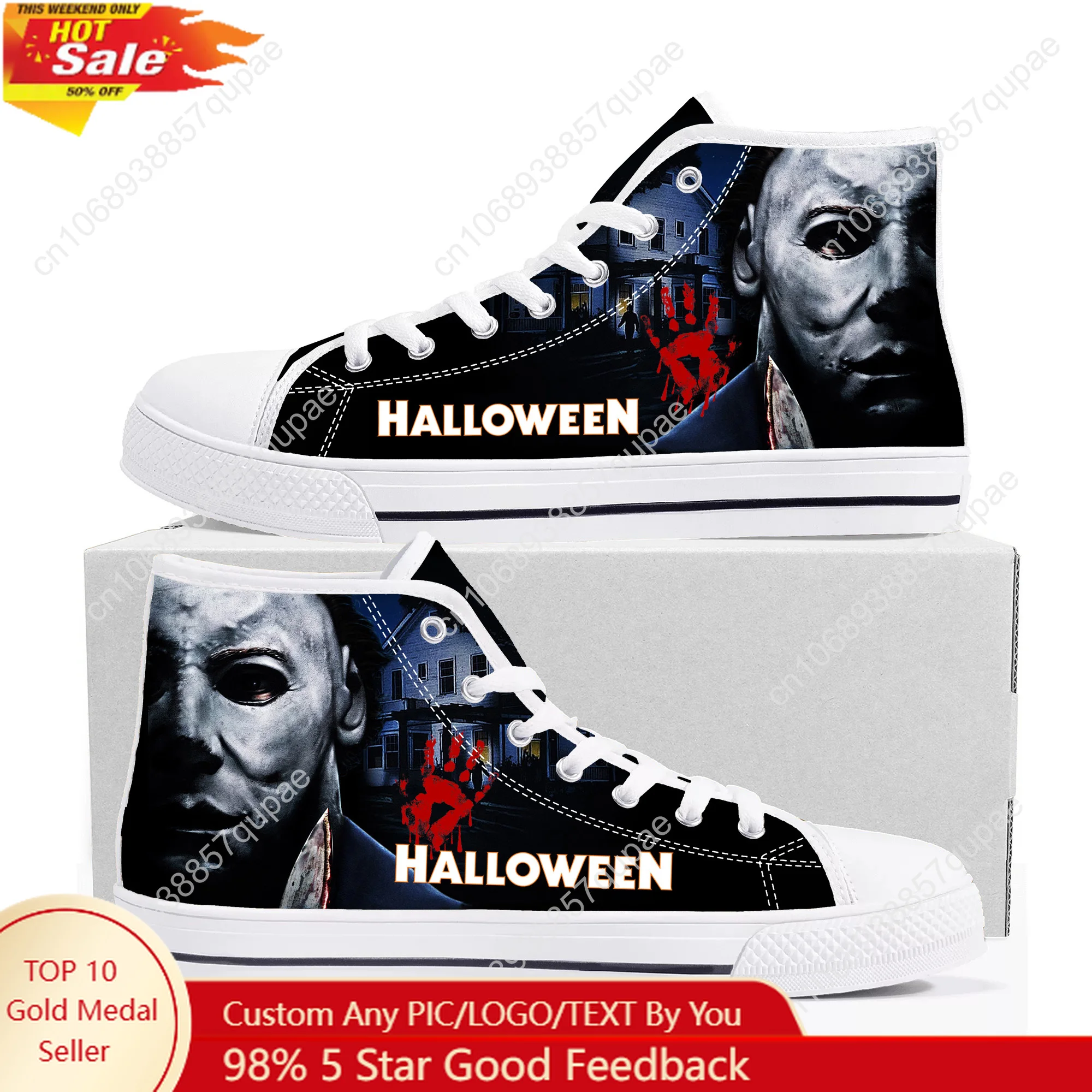 

Michael Myers Halloween Killer High Top High Quality Sneakers Mens Womens Lightweight Canvas Sneaker Ghana Casual Custom Shoes