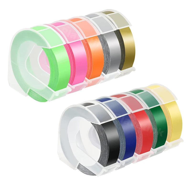 Oozmas 3D PVC Label Tapes Embossing Compatible for Dymo 12965 1610 1880 Manual Label for Motex E101 E-202 Label Machine Printer