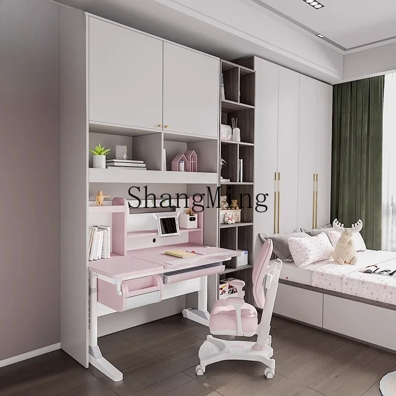 CLCabinet Gabinete de almacenamiento vertical integrado con puertas Escritorio de estudio Compañero Almacenamiento de madera maciza