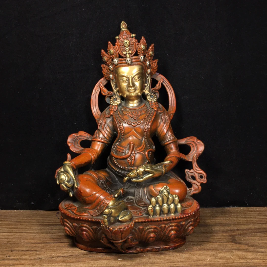 Nepalese brass Liu real gold purple copper yellow god of wealth backlit Buddha home offering indoor incense case small ornament