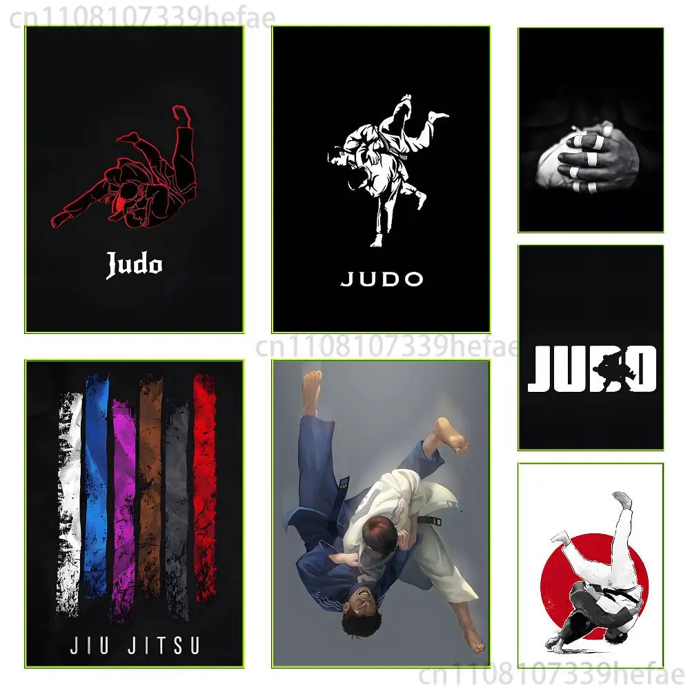

Japanese Martial Arts Judo Poster Wall Murals For Offices 50x70cm Self-adhesive Decoration Sticker Playbill Cover