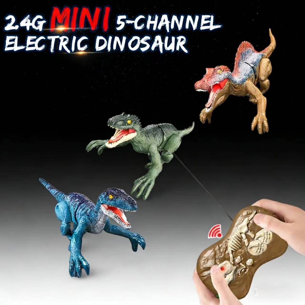 

2,4 ГГц игрушка-робот динозавра с дистанционным управлением и функциями ходьбы и ревуния, мини-звуковой свет, DinoPerfect, детский подарок на день рождения, Рождество