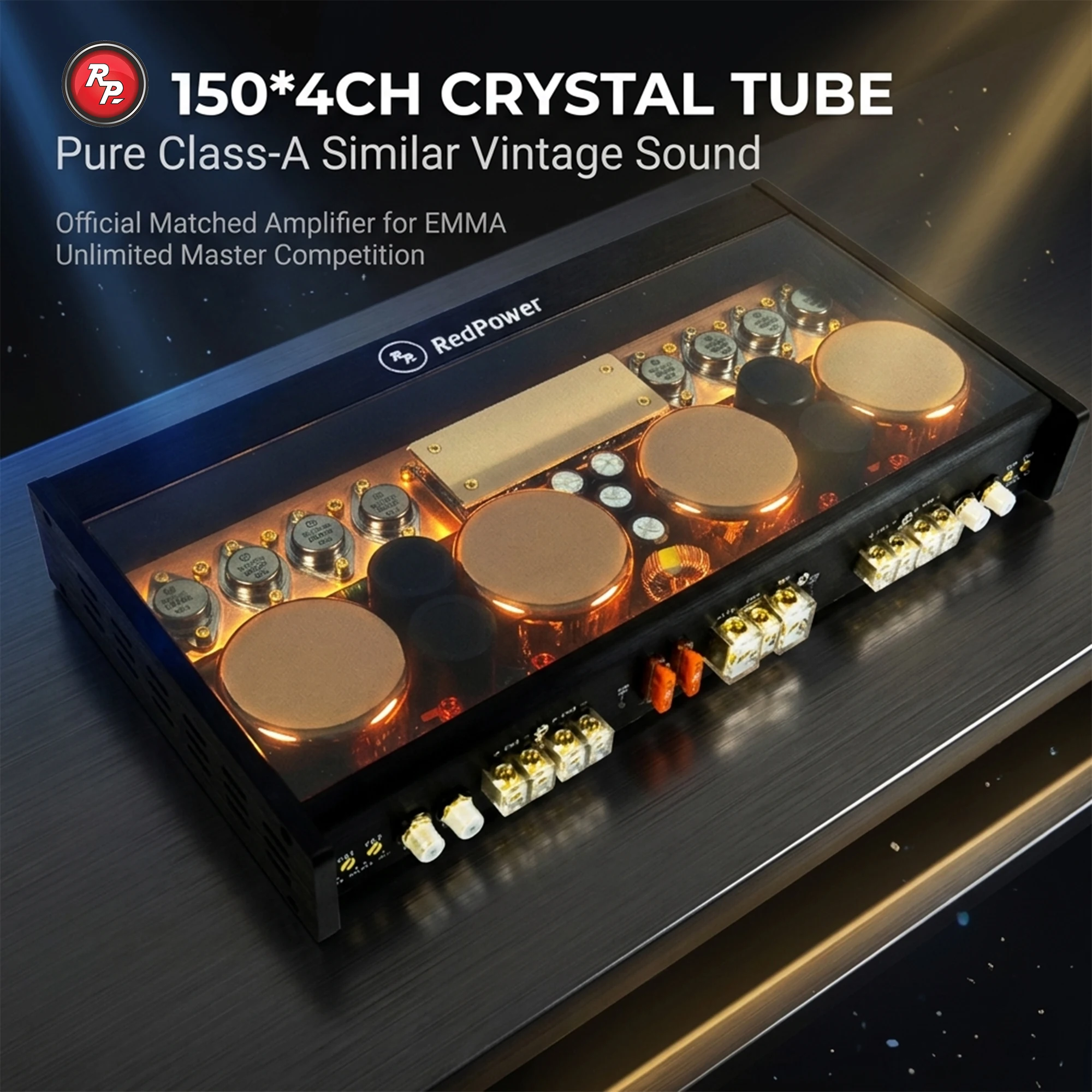 4CH car amplifier full range AB-level 150W X4 audio upgraded crystal sealed tube
