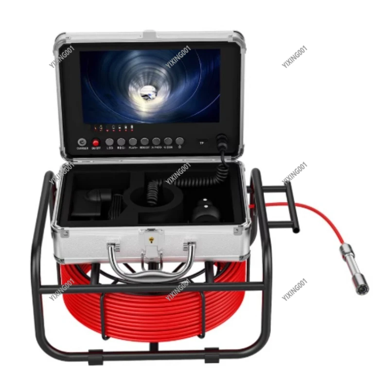IP68 Industrial Endoscope Camera with 9' Monitor 16G DVR Record 17/23MM Drain Pipe Inspection Borescope for Home Improvement