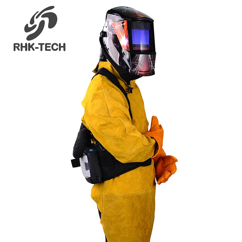 RHK CE Welding Protection PAPR True Color Solar Powered Auto Darkening Air Purifying Respirator Welding Helmet