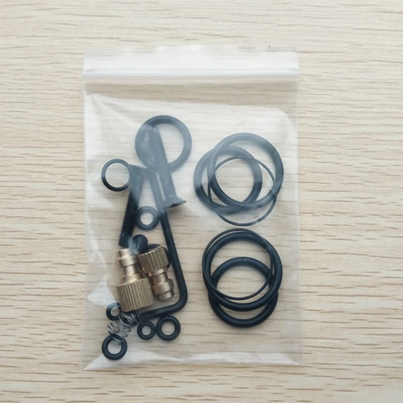 Hand Pump Repair Set Hand Pump Inflators Spare Kit O-Rings Gas Nozzle Screws Piston Heads Pump Replacement Parts