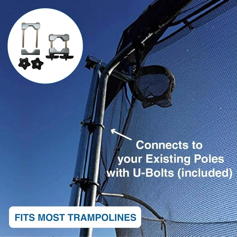 Acessório de cesta de basquete para trampolins - design aprimorado 2024 com garantia vitalícia de peças e recurso Slam Dunk