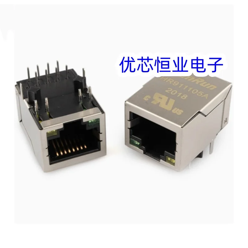 New original 10PCS/LOT HR911105A HR911105 RJ45 100Mbps LED Ethernet port