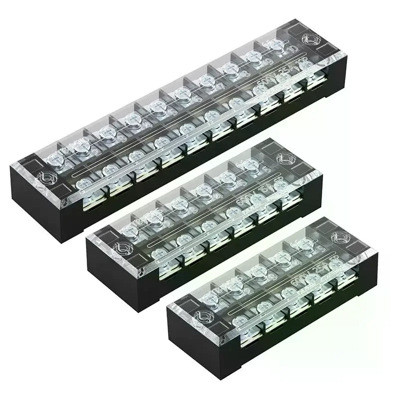1pcs Dual Row Barrier Screw Terminal Block Wire Connector 15A 600V For TB Series 3 4 5 6 8 10 12 15 Positions Ways