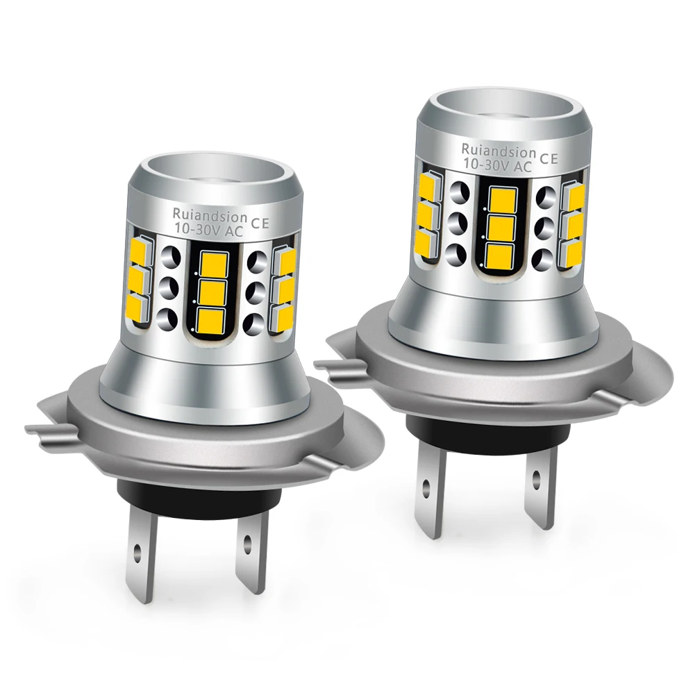 

2 шт. 12 В 24 В H7 H11 Автомобильный ATV UTV SSV Светодиодные фары Canbus Противотуманные фары дальнего света Желтый Супер яркий белый светодиод Замена