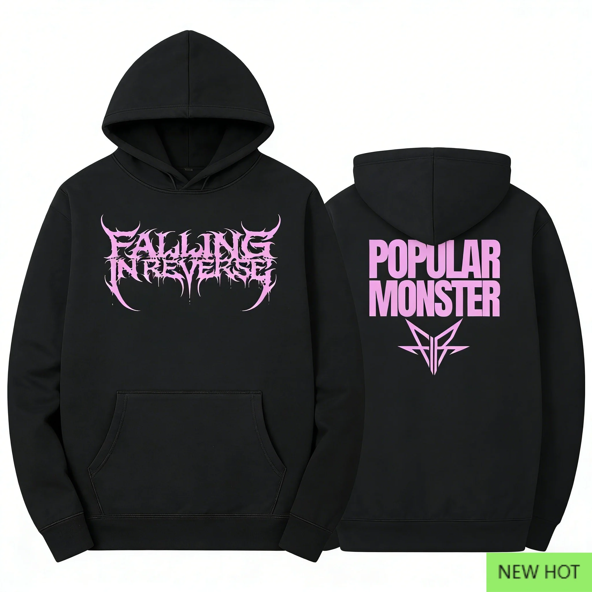

Популярная черная толстовка с капюшоном Monster Falling in Reverse, толстовка в стиле рок, идеально подходит для фанатов, которые любят США после жесткости и Rebellious Vibe