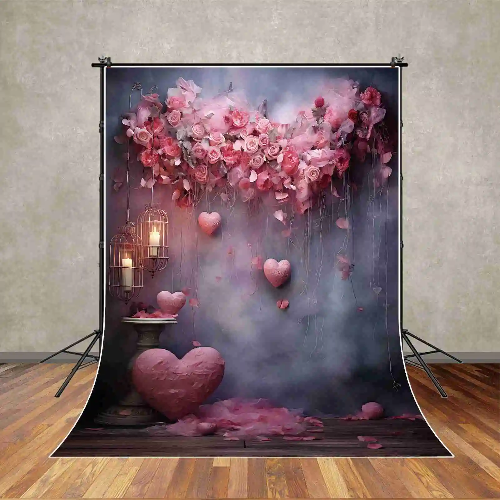 MOON.QG Valentine's Decoration Backdrop February 14 Photography Background Women's Birthday Wedding Anniversary Shooting Props