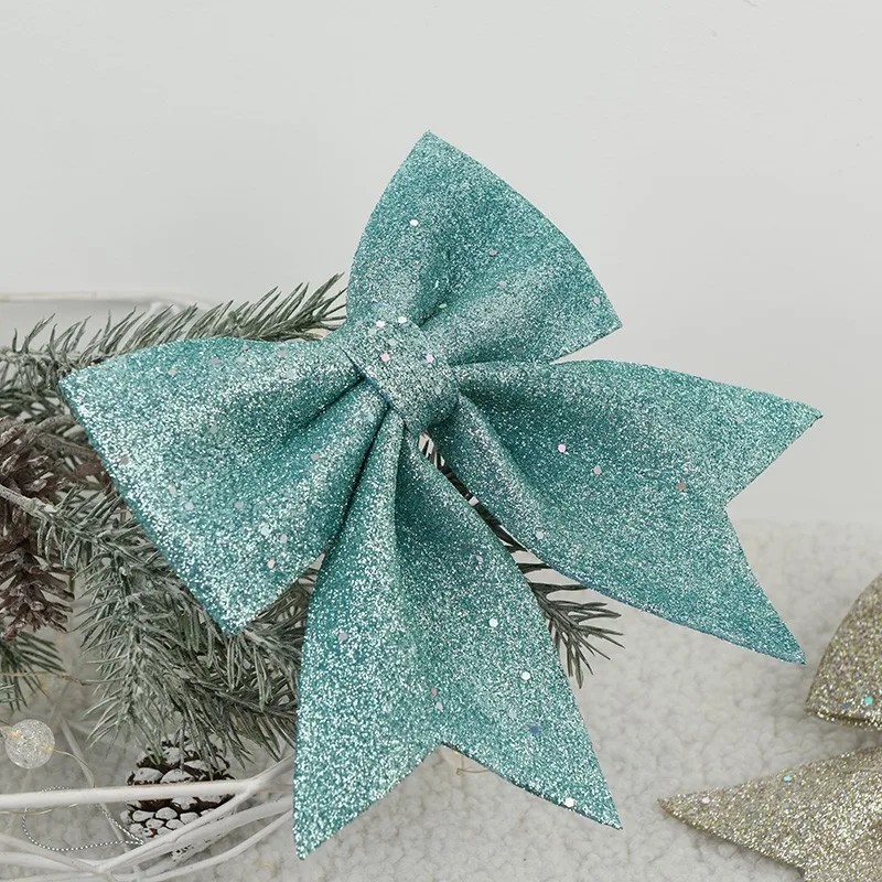 20cm Large Bows Christmas Tree Bowknot Ornaments Gift Present Party Xmas Decoration Christmas Holiday Indoor Outdoor Decorations