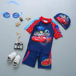 Disney Cars Children's Swimwears Swimsuit Boy Cartoon Car McQueen Split for Children Bathing Suit  One Piece Swimsuit Boys