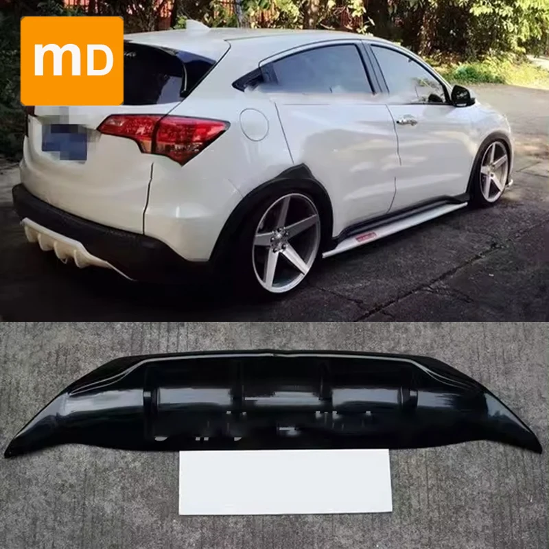 For 2015-2018 Honda VEZEL/HRV,NOBLESSE Type Glossy Black Rear Bumper Diffuser Spoiler Lip Wing Body Kit Splitter Car Accessories