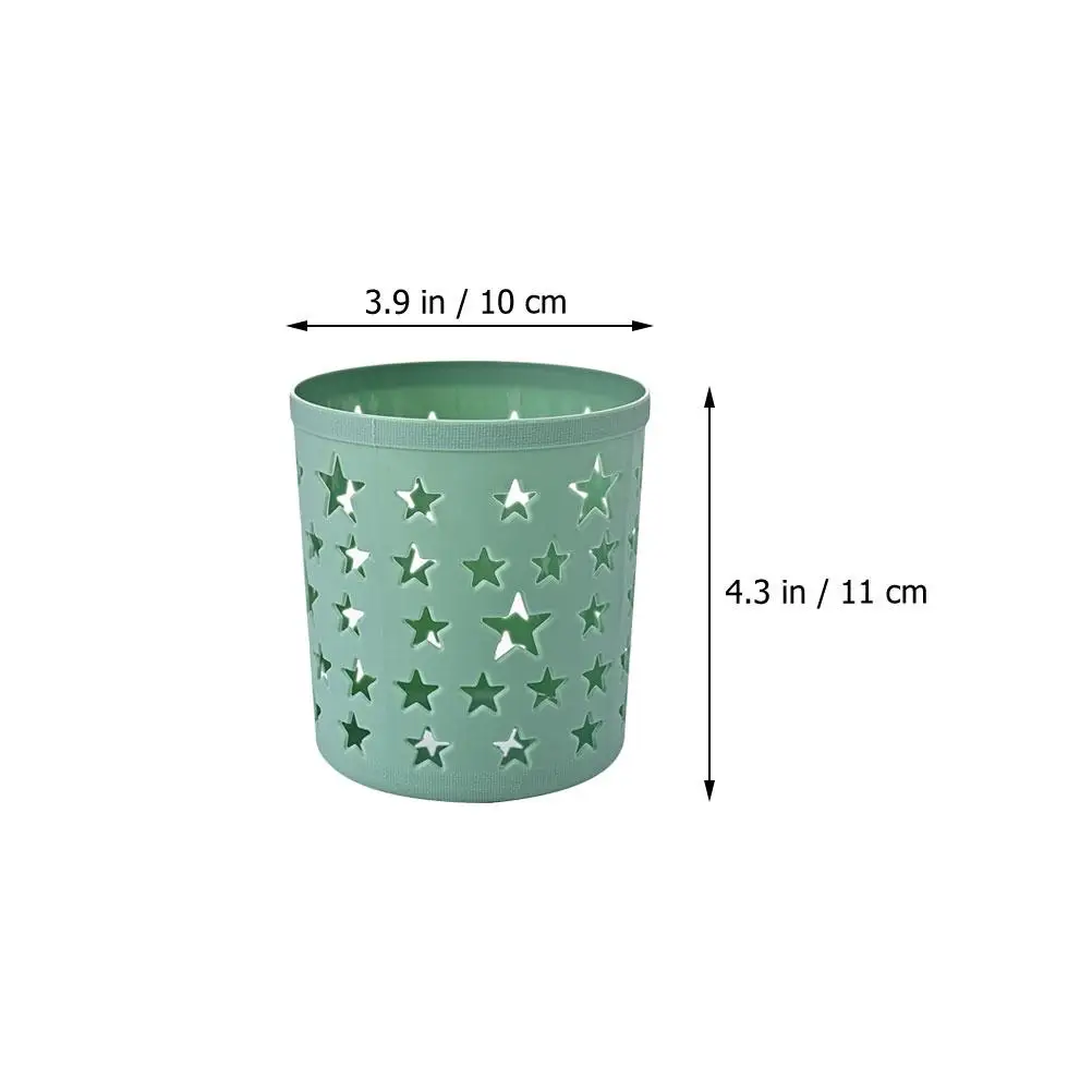 4 قطعة صندوق تخزين حامل قلم مجوف سطح المكتب دلو حاوية زخرفية نجمة خماسية مادة البلاستيك PP