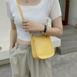 Women Simple Crossbody Phone Bag Casual PU Leather Shoulder Bag Female Solid Color Daily Shopping Handbag with Zipper Closure
