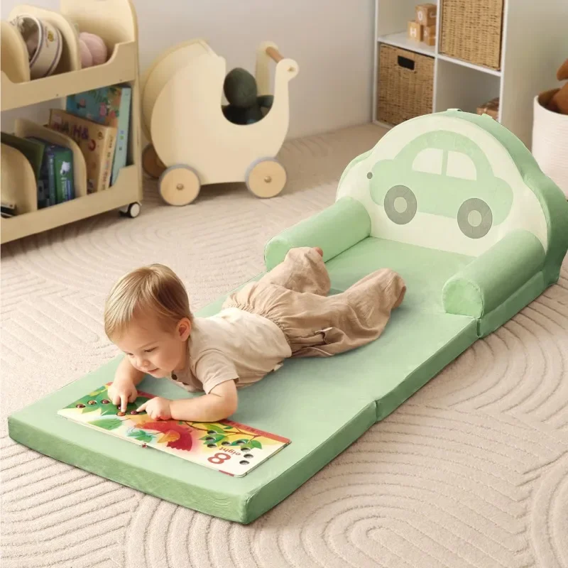 2-In-1 Modern Design Printed Carton Children's Chair Bedroom Soft Folding
