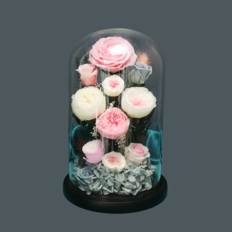 18*40cm Big Glass Dome Vase Home Decoration Different Base Transparent Cover Wedding Souvenir Friend Birthday DIY Favor Gift