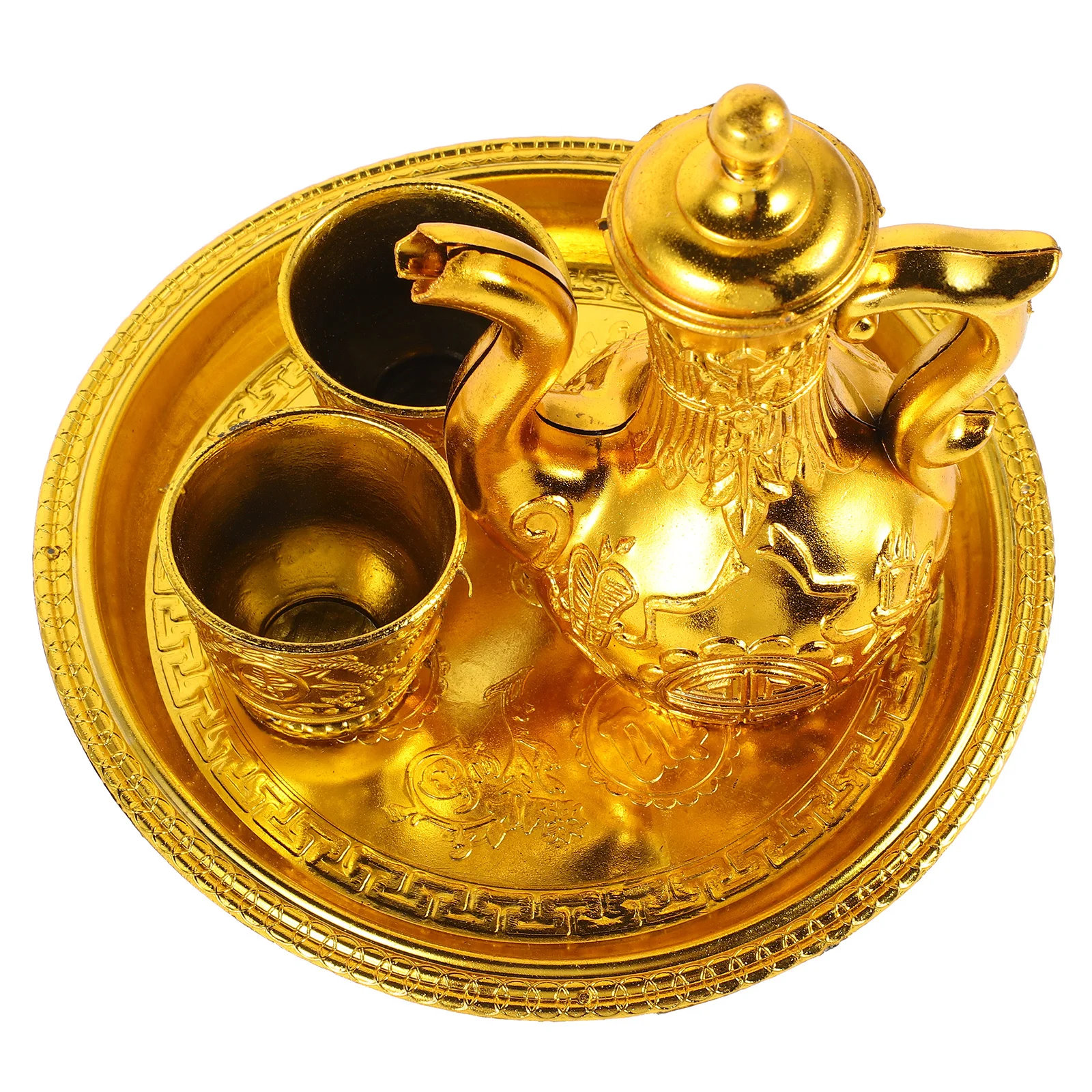 

1Set Offering Cup and Kettle Set for Worship Ceremony Ancestor Buddhist Rituals Plastic Goblet Tea Offering Supplies Exquisite