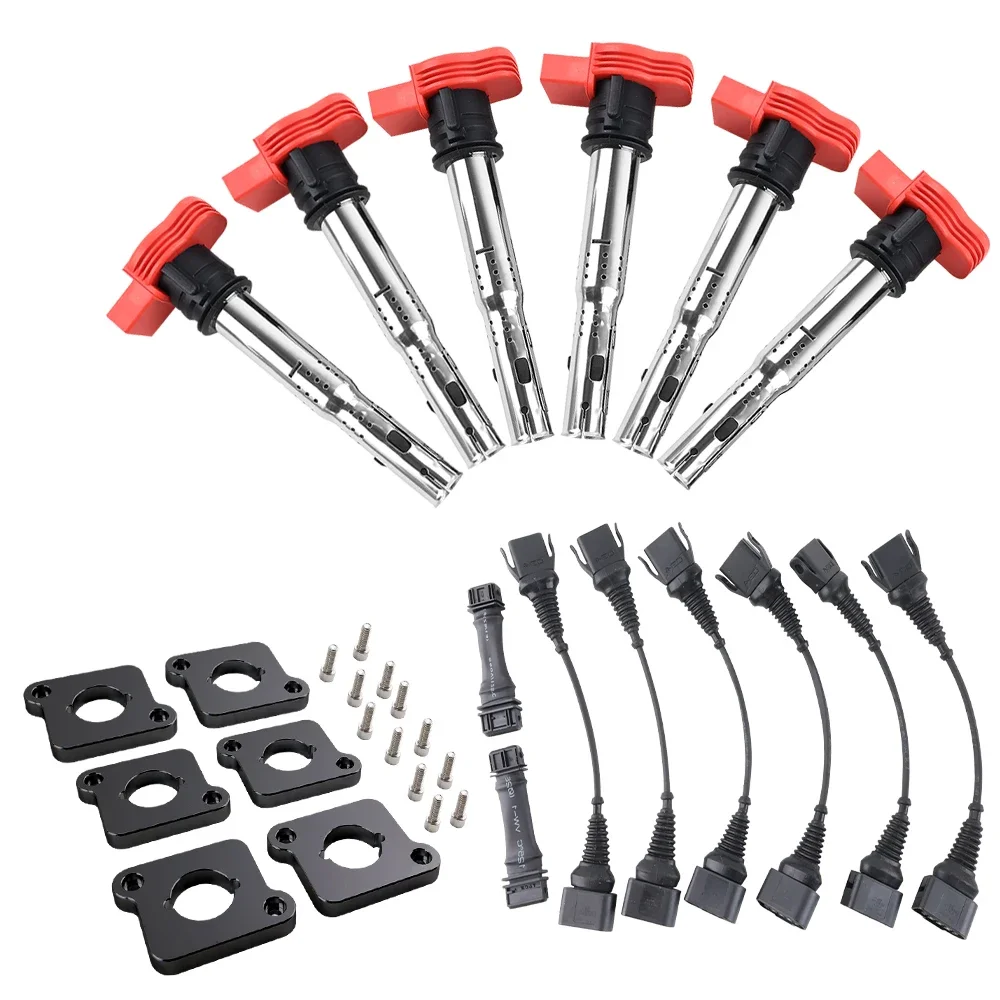 Ignition Coil Packs Conversion Harness ICM By Pass Kit Coilpack Plates For Audi 2.7T S4 RS4 B5 2.7T