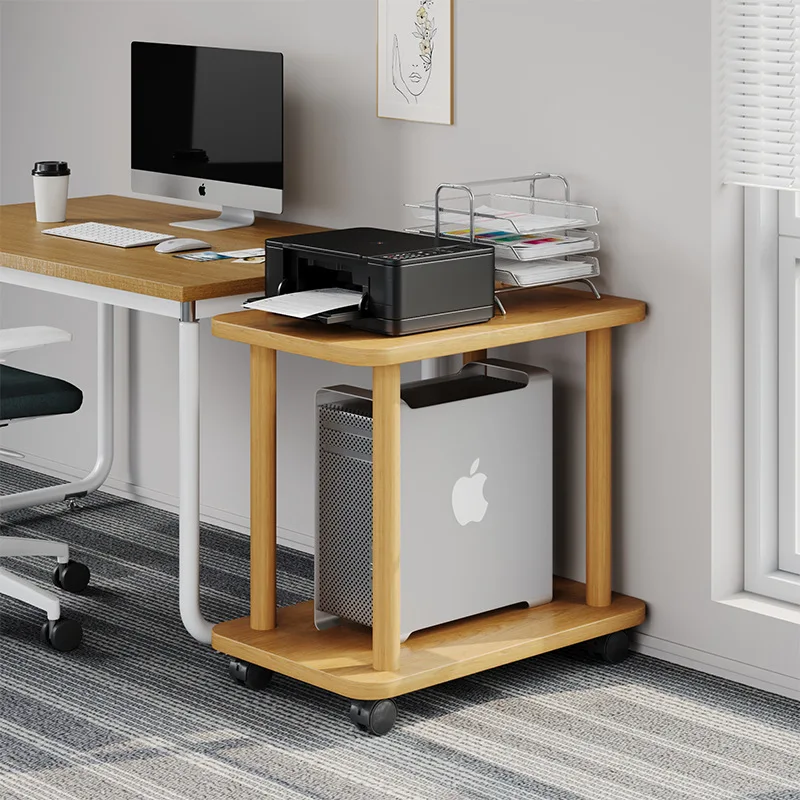 

Multi-level Movable Organizing Cabinet Workstation Under Desk Computer Host Rack Floor To Ceiling Office Printer Storage Shelf