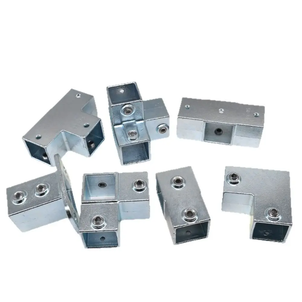 50mm Square Tube Connector Weld-Free Assembly Thickened Structure Square Pipe Fitting Bolt Fastening Galvanized Steel
