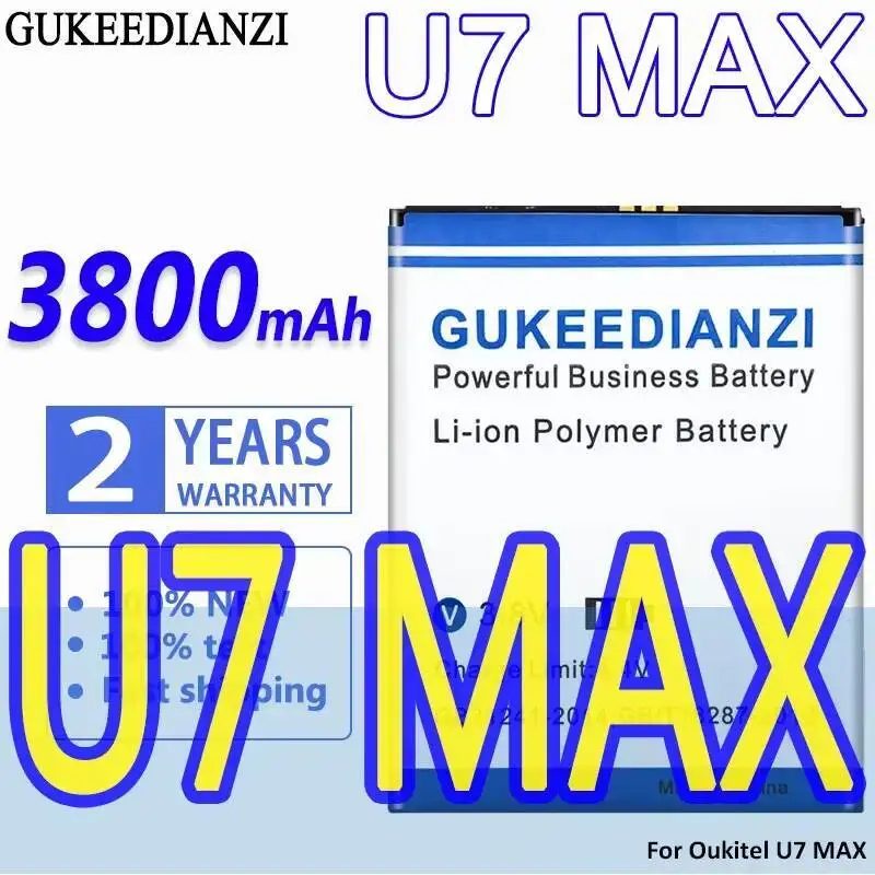 Lekki, niezawodny zasilacz 3800 mAh do baterii telefonu komórkowego Oukitel U7 Max