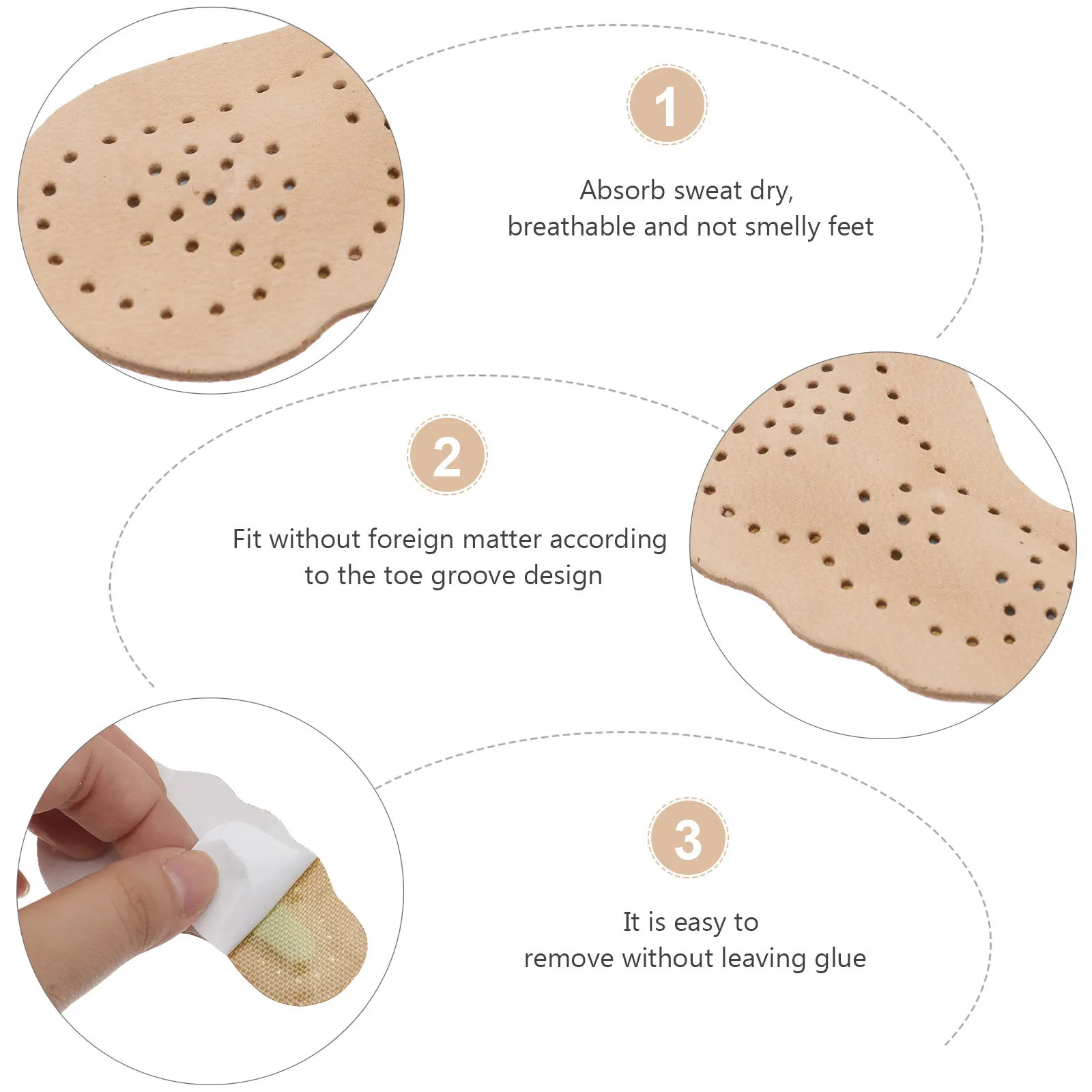 

2Pairs Non-Slip High Heel Forefoot Pads Beige Soft Cushions for Sandals Pumps Relieve Burning Foot Pain Prevent Blisters