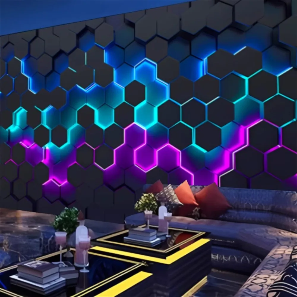 مخصص papel de parede ثلاثية الأبعاد خلفية هندسية الشكل عثرة خلفية صالون حلاقة مكتب مكتب أمامي ورق حائط تحسين المنزل #4