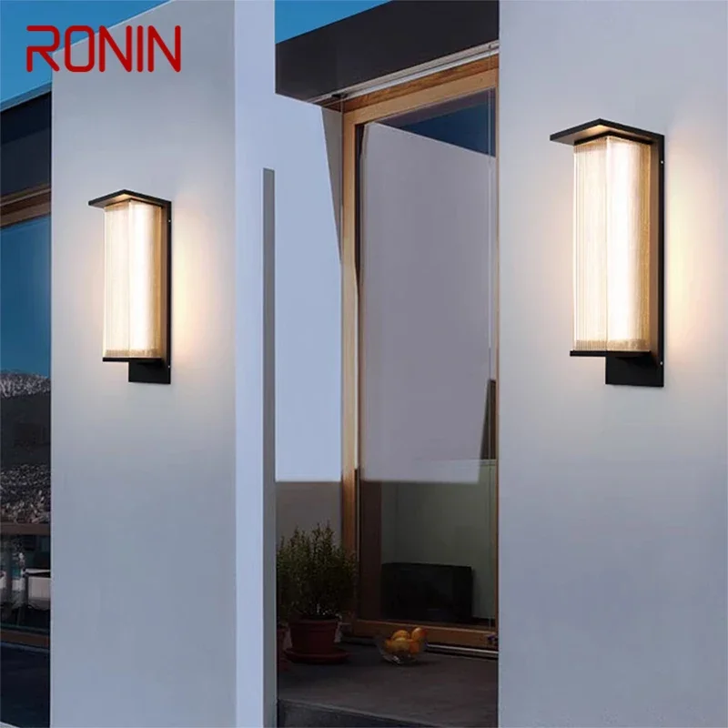 

RONIN Contemporary Solar Outdoor Waterproof Wall Lamps Simplicity Creative Balcony Hallway Courtyard Villa Gate Hotel