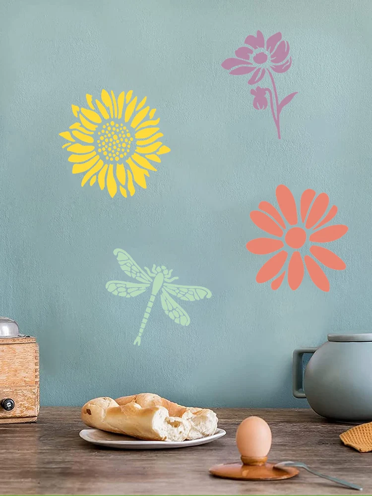 60 Stuks Plant Schilderij Sjabloon Voor Canvas Kaart Hout Tekening Stencils Botanische Vogels En Insecten Ontwerp Diy Schilderij Stencil Set - afbeelding 2
