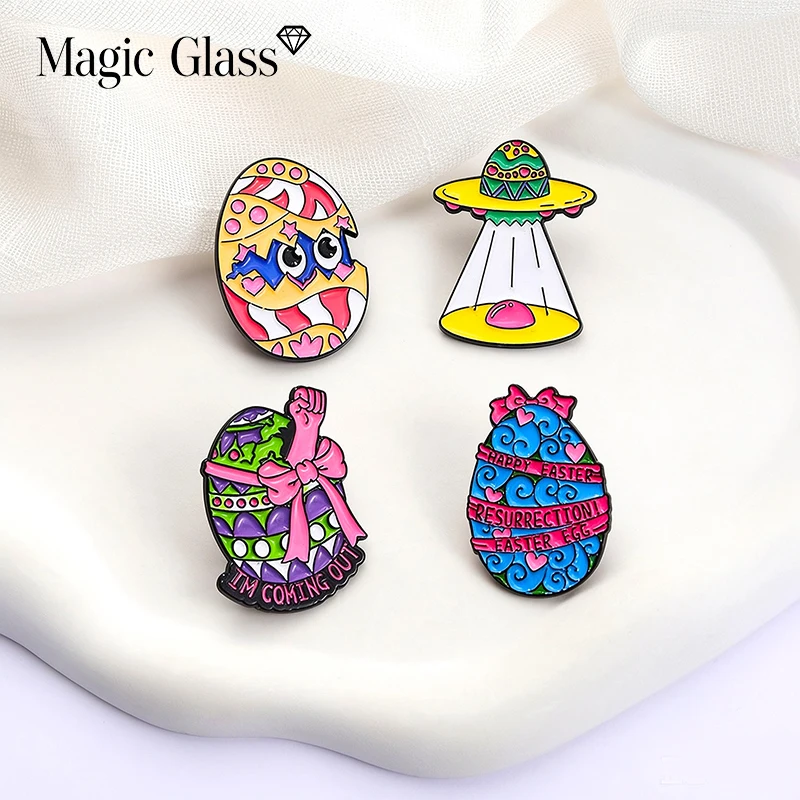 New Cute Alien Egg Music Cartoon Enamel Brooch Badge Jewelry For Bag Clothing Backpack Party