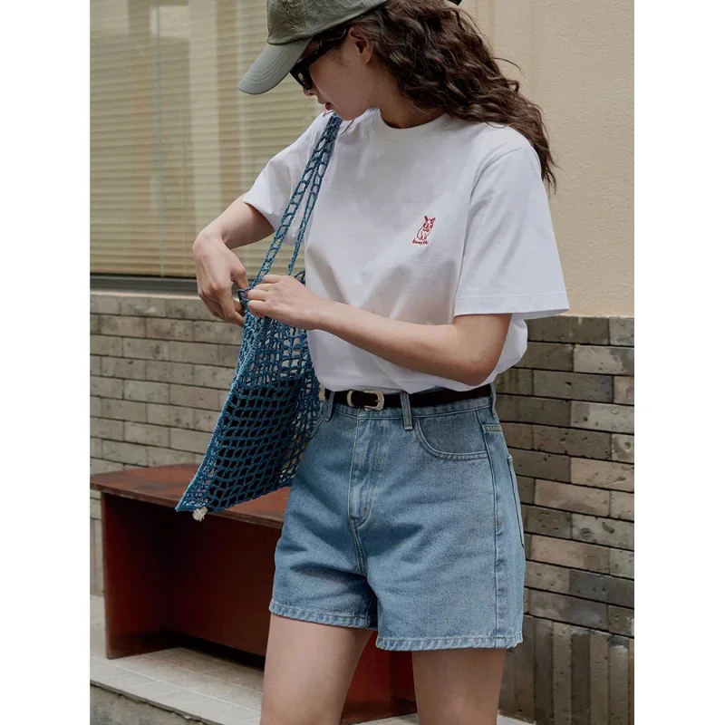 Summer Wide Leg Denim Shorts Jeans Pants Women Loose Korean Version Retro Casual High Waist Light Thin Slim Hot Fashion Clothing