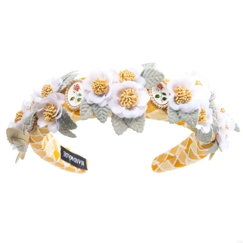 49mf Coiffe fleur délicate Cerceau ethnique Foume Take Photo Band Bandon Pastoral Girl Realist Flower Bandbout