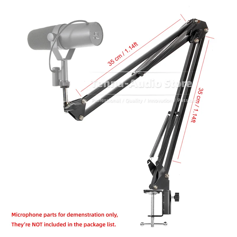 For SHURE SM7B SM 7B 7 B Microphone Stand Table Desk Cantilever Recording Suspension Holder Mount Tabletop Clamp Mic Boom Arm