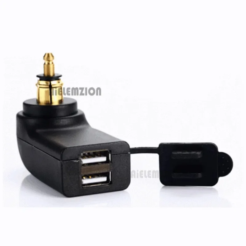12-24V 4.8A Motorcycle Dual USB Charger Power Adapte for BMW Hella DIN Plug