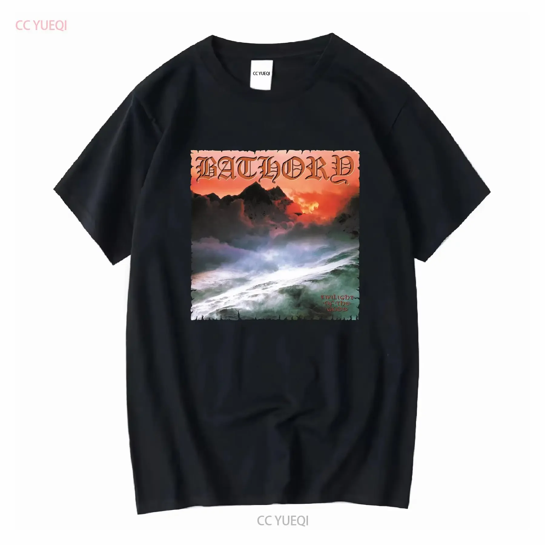 BATHORY 'Twilight of the Gods' T-Shirt Version 2 Vintage Washed Leicht im Streetwear-Stil Vielseitige Grafik Dehnbar Modisch Stilvoll