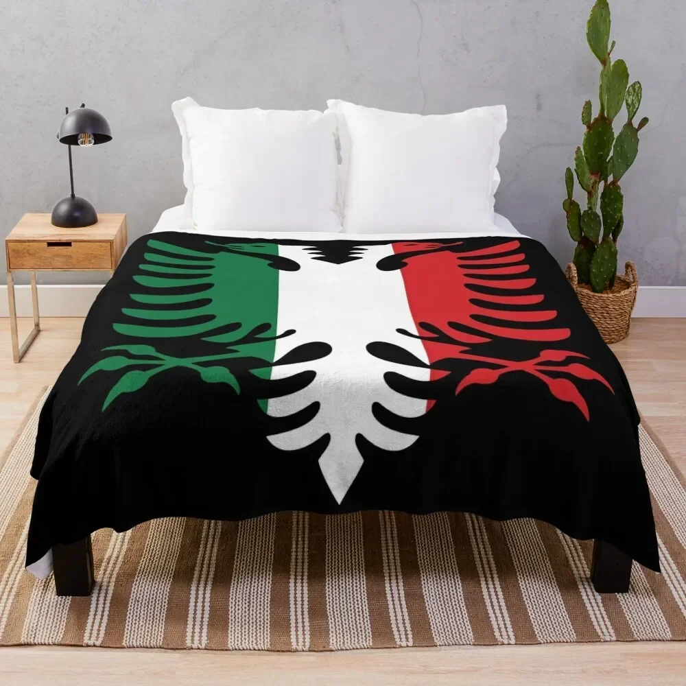 Italy Albania flag Throw Blanket Tourist Luxury Throw Decorative Sofas Multi-Purpose Blankets