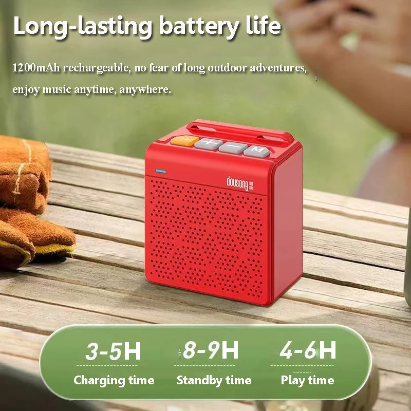 미니 휴대용 블루투스 스피커, TWS 연결 스테레오 사운드바, 무선 MP3 음악 플레이어, 녹음기 지지대 FM TF 카드 헤드폰