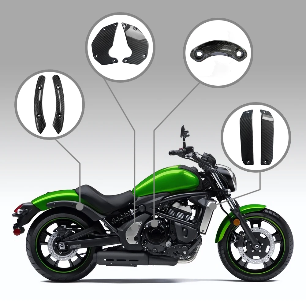 Osłona chłodnicy z włókna węglowego, owiewka błotnika motocyklowego do Kawasaki Vulcan S 650 2015-2025