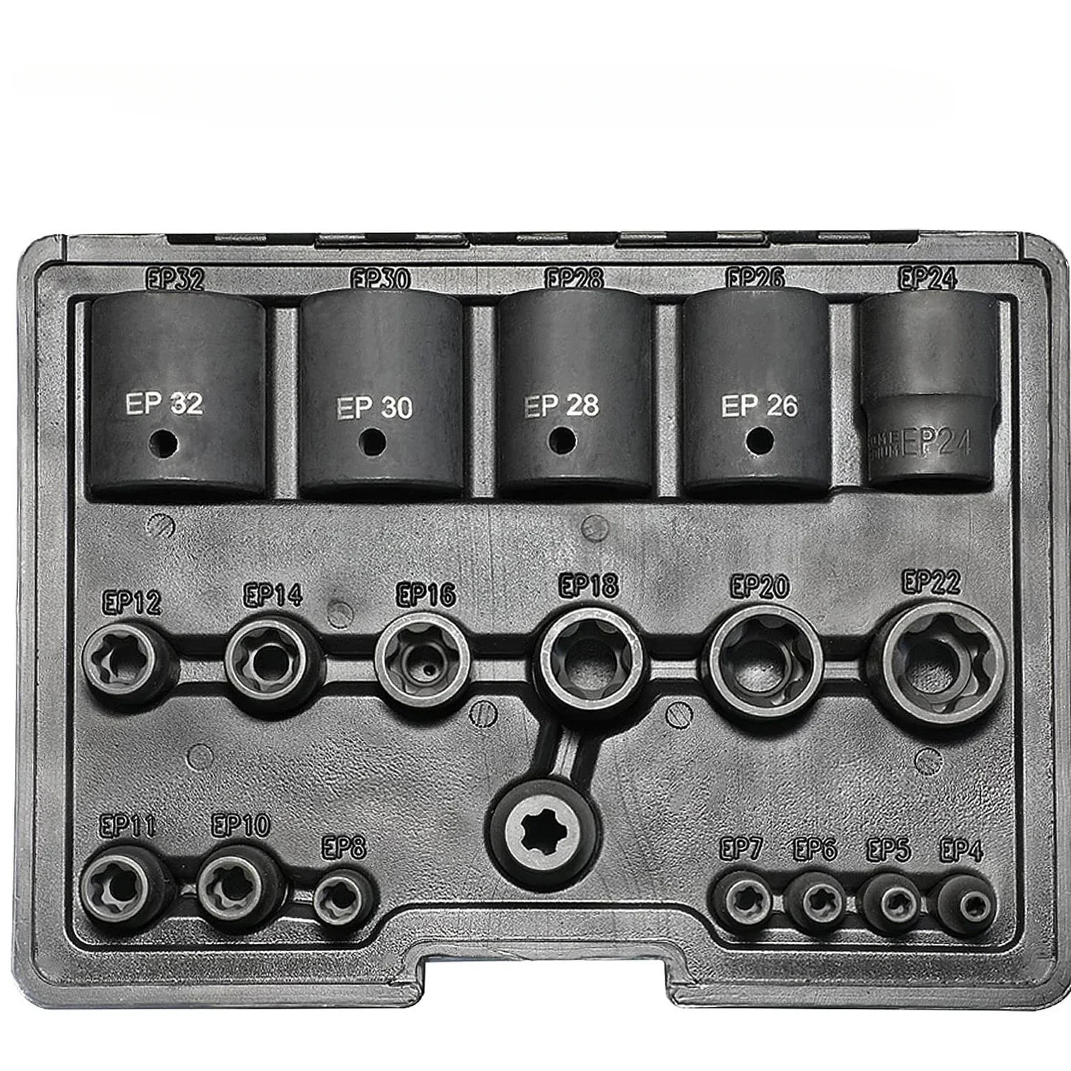 19 Pcs External Torx Plus Socket Set 6 Point EP Socket EP4-32 with 1/2’’ 3/8’’ 1/4'' Dr For Tesla Battery Reta