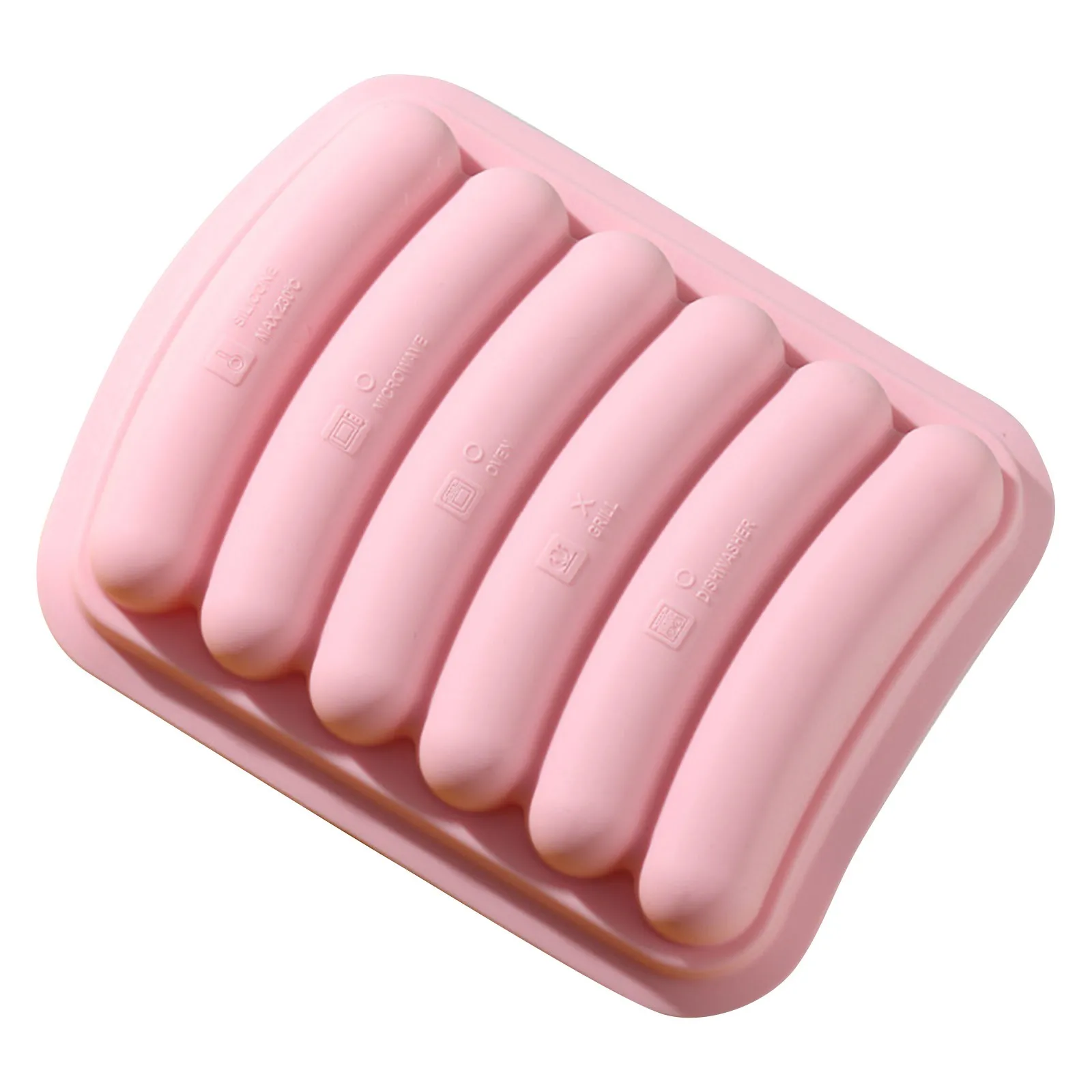 

Silicone Sausage Molds - Non-Stick Flexible Hotdog Maker 6-Cavity Baking Cooking Steaming Container - DIY Homemade Sausages