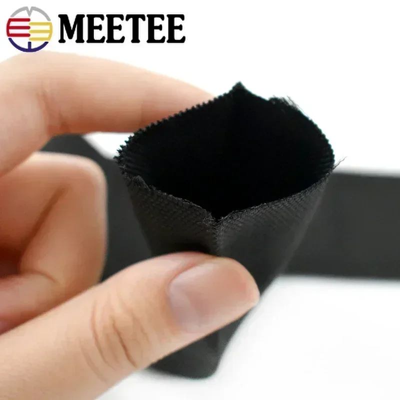 5/10M 1.6mm Thick Black Nylon Webbing Tapes 20-50mm Bag Strap Ribbon Hollow Tubular Garment Decor Band DIY Sewing Accessories