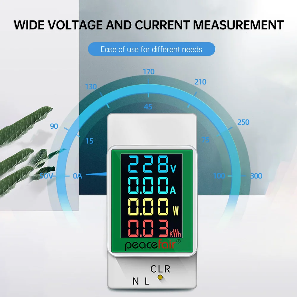 PZEM-008 Din Rail Electricity Digital Power Energy Meter Watt Kwh Wattmeter Monitor Ammeter Voltmeter AC 50-300V 100A