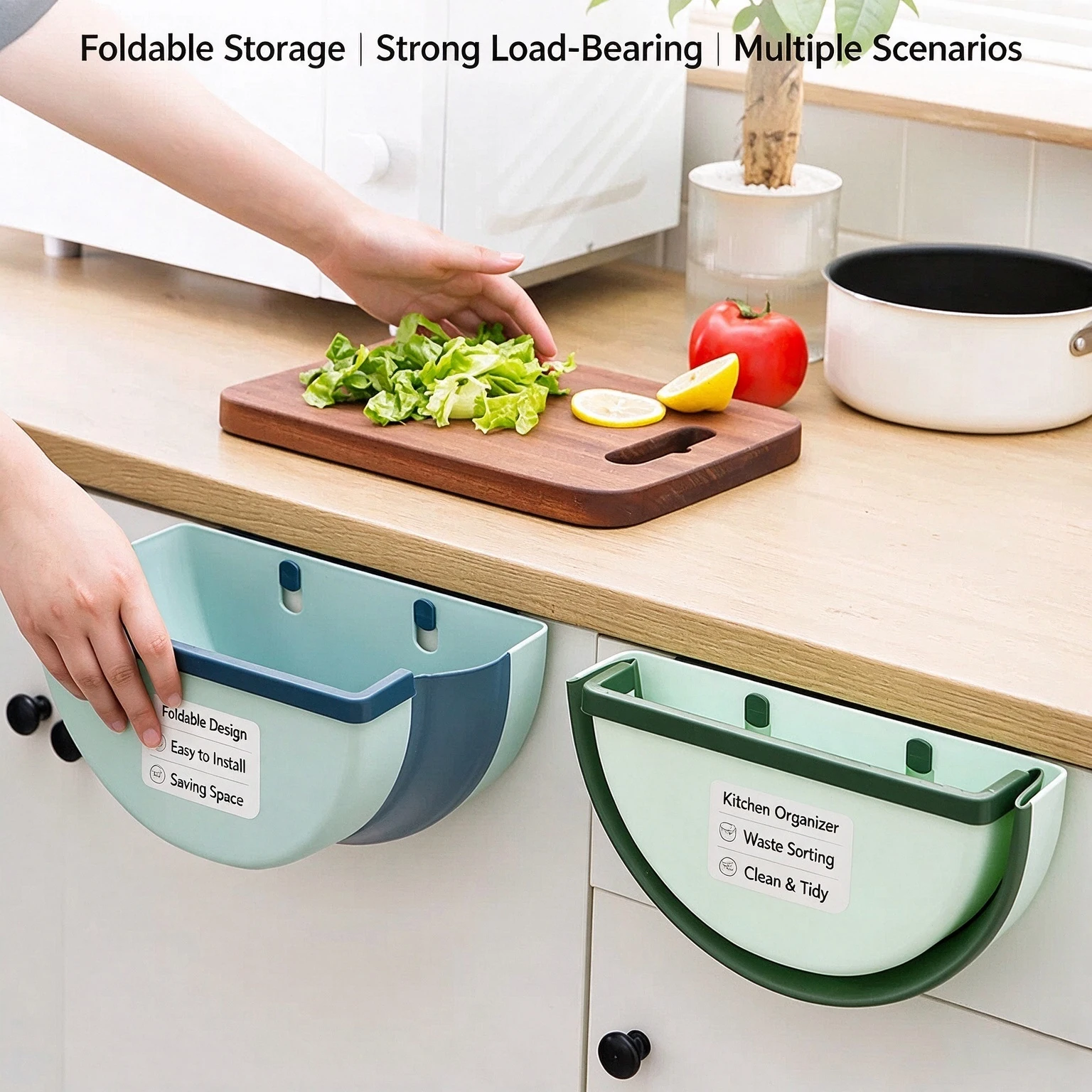 Kitchen Folding Trash Can Wall Mounted Trash Can Kitchen Cabinet Door Mounted Trash Can Folding Trash Can for Vehicles Trash Can