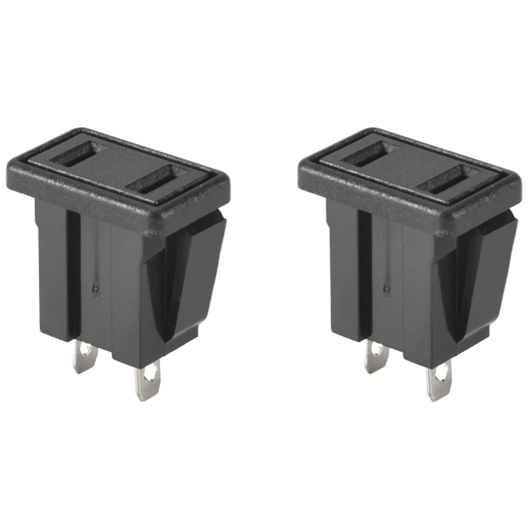 DT18 10x US Type Panel Mounting AC Power Socket Outlet 250V 10A, 2 Pin, Black, for UPS Cabinet