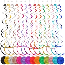 6pcs Spiral Pendant Dangling Swirls Metallic Ceiling Hanging Streamers Ornament Christmas Wedding Birthday Balloons Decorations