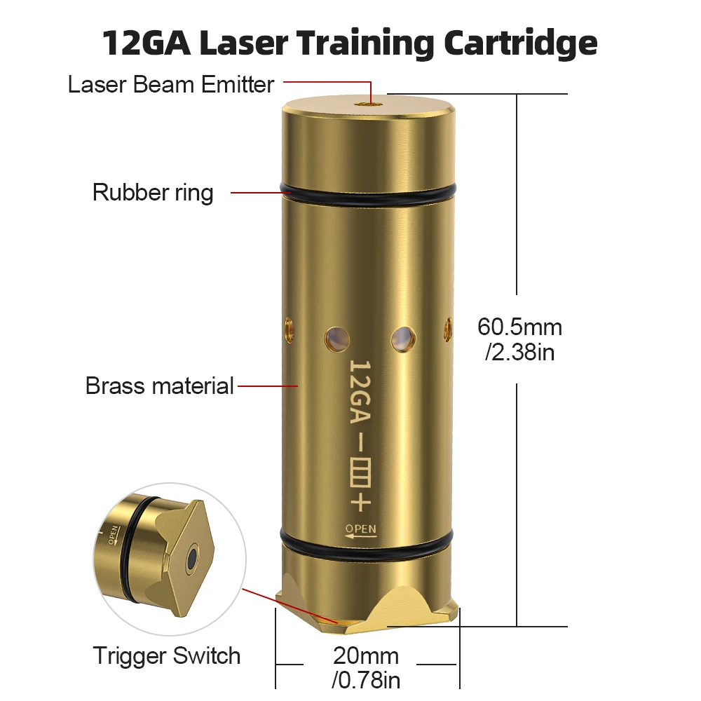 12GA Red Dot лазерный тренировочный картридж Dry Fire тактический тренажер для пуль для маркировки пистолета